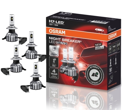OSRAM NIGHT BREAKER H7 LED 230% für Hyundai ix35 LM Bj 09-15 2 Sets