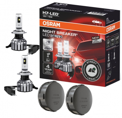 OSRAM NIGHT BREAKER H7 LED 230% Set für VW T-Cross C1 2018+