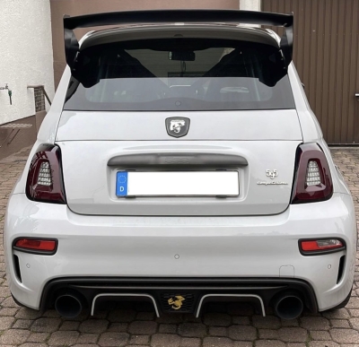 Heckstoßstange mit Diffusor in schwarz für Fiat 500 ab 2007-2025