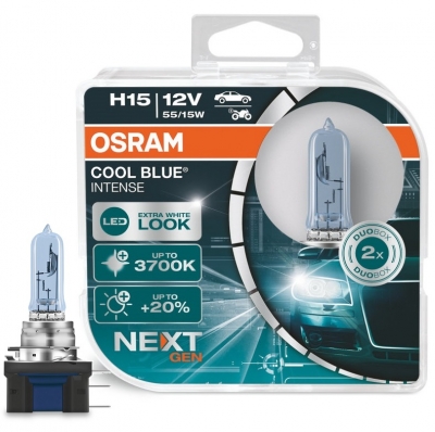 OSRAM Cool Blue Intense NEXT Gen H15 Lampen Xenon Look 15W 55W Duo-Box