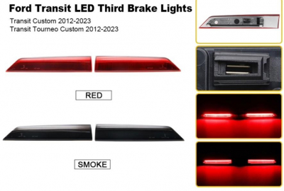 Lightbar 3. Bremsleuchte für den Ford Transit Custom und Ford Tourneo Custom ab 2012 mit Flügeltüren