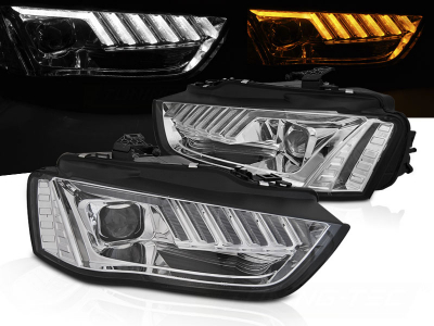 Xenon Scheinwerfer für AUDI A4 B8 8K 12-15 chrom mit Led Laufblinker & Tagfahrlicht