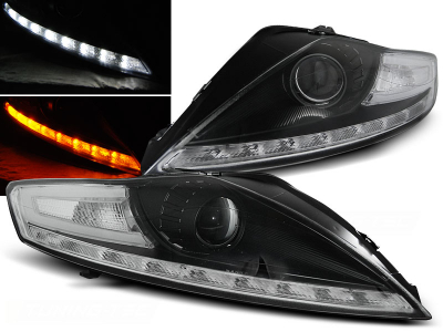 Tagfahrlicht-Optik Scheinwerfer für Ford Mondeo MK4 07-10 schwarz