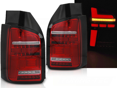 Voll LED Rückleuchten für VW T5 2003-2015 rot klar Laufblinker Flügeltürer