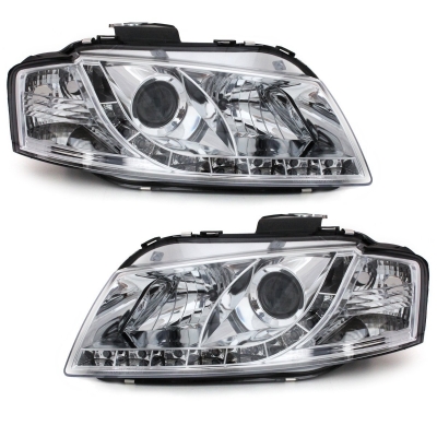 LED TAGFAHRLICHT Scheinwerfer für AUDI A3 8P 03-08 chrom