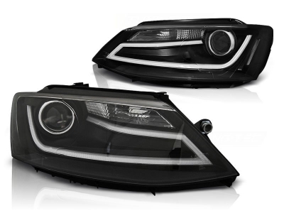 LED Lightbar Scheinwerfer für VW Jetta VI 11-14 schwarz