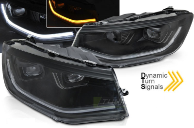 Led Tagfahrlicht Scheinwerfer für VW Caddy 2020+ schwarz dynamischer Blinker