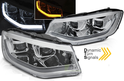 Led Tagfahrlicht Scheinwerfer für VW Caddy 2020+ chrom dynamischer Blinker