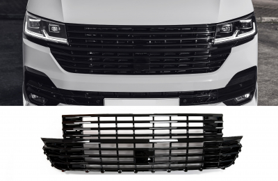 Frontgrill schwarz glänzend für VW T6.1 Multivan / Caravelle / Transporter ab 2019 ohne VW-Zeichen