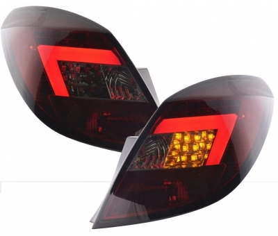 Lightbar LED Rückleuchten für Opel Corsa D 06-10 5-Türer red/smoke