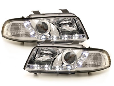 LED TAGFAHRLICHT Scheinwerfer für AUDI A4 B5 95-98 chrom