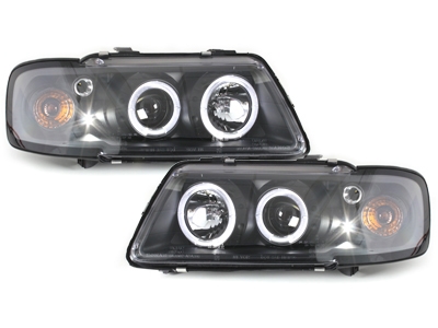 LED Angel Eyes Scheinwerfer für Audi A3 8L 09.96-08.00 schwarz
