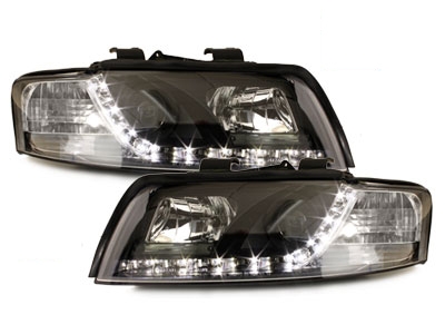 LED TAGFAHRLICHT Scheinwerfer für AUDI A4 8E 01-04 black schwarz