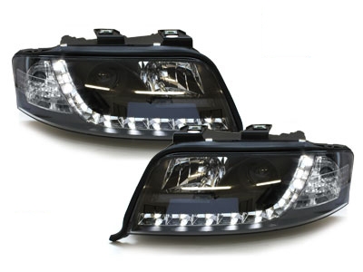 LED TAGFAHRLICHT Scheinwerfer für AUDI A6 4B C5 FL 01-04 schwarz