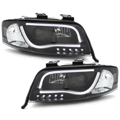 Light-Tube Scheinwerfer für Audi A6 4B C5 97-09/99 schwarz