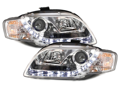 LED TAGFAHRLICHT Scheinwerfer für AUDI A4 B7 04-08 chrom Sonar