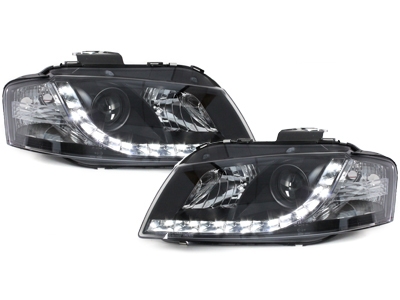 LED TAGFAHRLICHT Scheinwerfer für AUDI A3 8P 03-08 black schwarz
