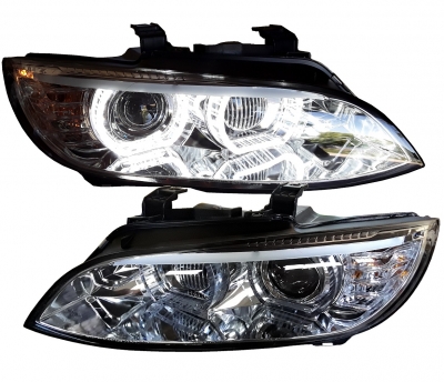 LED DRL Xenon Scheinwerfer für BMW E92 E93 05-10 chrom o. AFS