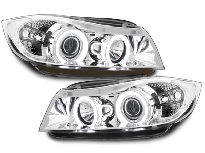 Scheinwerfer für BMW E90/E91 3er 2 CCFL Standlichtringe chrom Sonar