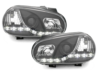 Scheinwerfer für VW Golf 4 IV 97-04 Tagfahrlicht-Optik schwarz