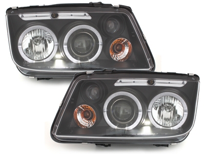 Scheinwerfer für VW Bora 98-05 2 LED Standlichtringe schwarz