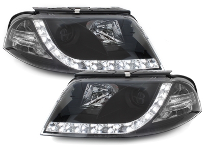 Scheinwerfer für VW Passat 3BG 00-04 Tagfahrlicht-Optik schwarz Sonar