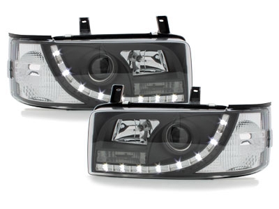 Scheinwerfer für VW T4 Bus 90-03 Tagfahrlicht-Optik schwarz