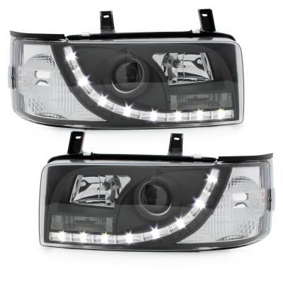 LED TAGFAHRLICHT Scheinwerfer für VW T4 90-03 black schwarz Bus
