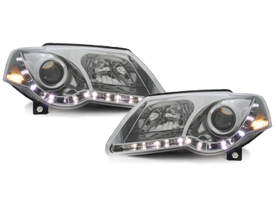 Scheinwerfer für VW Passat 3C B6 05-10 Tagfahrlicht-Optik chrom Sonar
