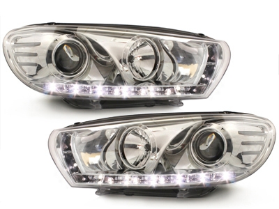 LED TAGFAHRLICHT Scheinwerfer für VW Scirocco 3 08-14 chrom