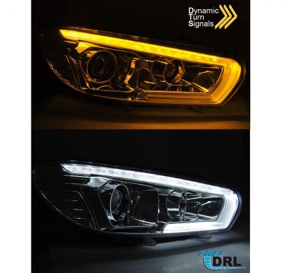 Tagfahrlicht Scheinwerfer chrom mit dynamischem Blinker für VW Scirocco 3 III 08-14 Xenon