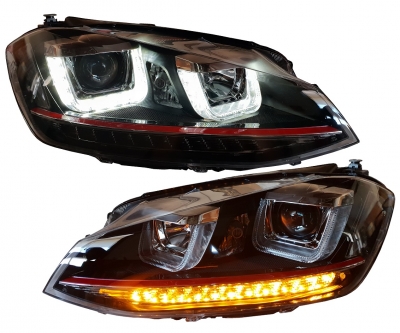 LED TAGFAHRLICHT Scheinwerfer für VW Golf 7 dynamischer LED-Blinker GTI-Look